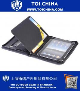 Capa carteira de couro preto para iPad