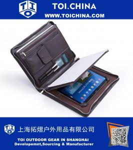Galaxy Note Pro 12.2 için Kahve Mikrofiber Deri Portföy çantası